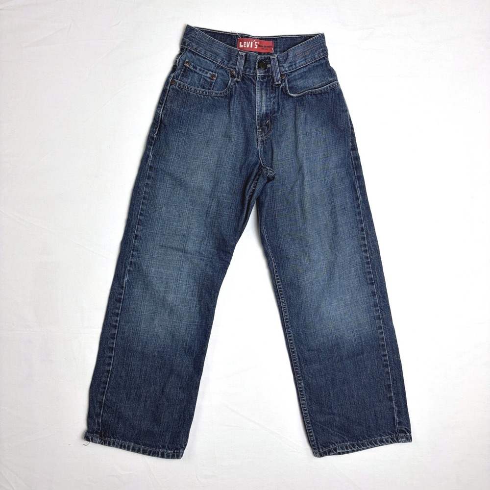 Levis 569 Loose Straight Kids Jeans Blue Denim 10 Slim 23x25 Medium Wash Relaxed